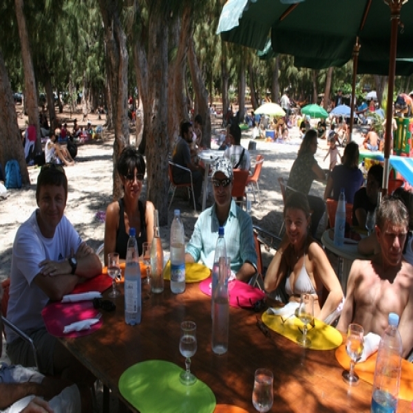 Repas à la plage de l'Hermitage